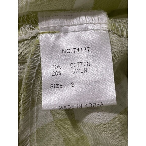 Terra-SJ Apparel Green 3/4 Sleeve Button Front Wire Collar Tunic Shirt Sz S - Picture 5 of 5